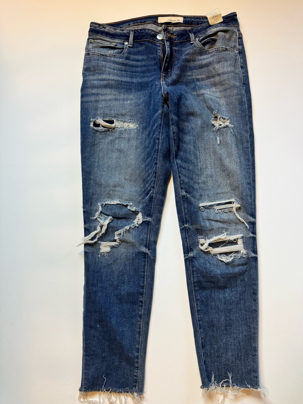 Maurices Women’s Distressed Blue Denim Jeans Size 30 New With Tag